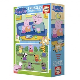 PUZZLE 2X25 PEPPA PIG MADERA