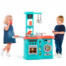 COCINA CON PLANCHADOR AZUL...