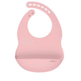 BABERO DE SILICONA LISO ROSA