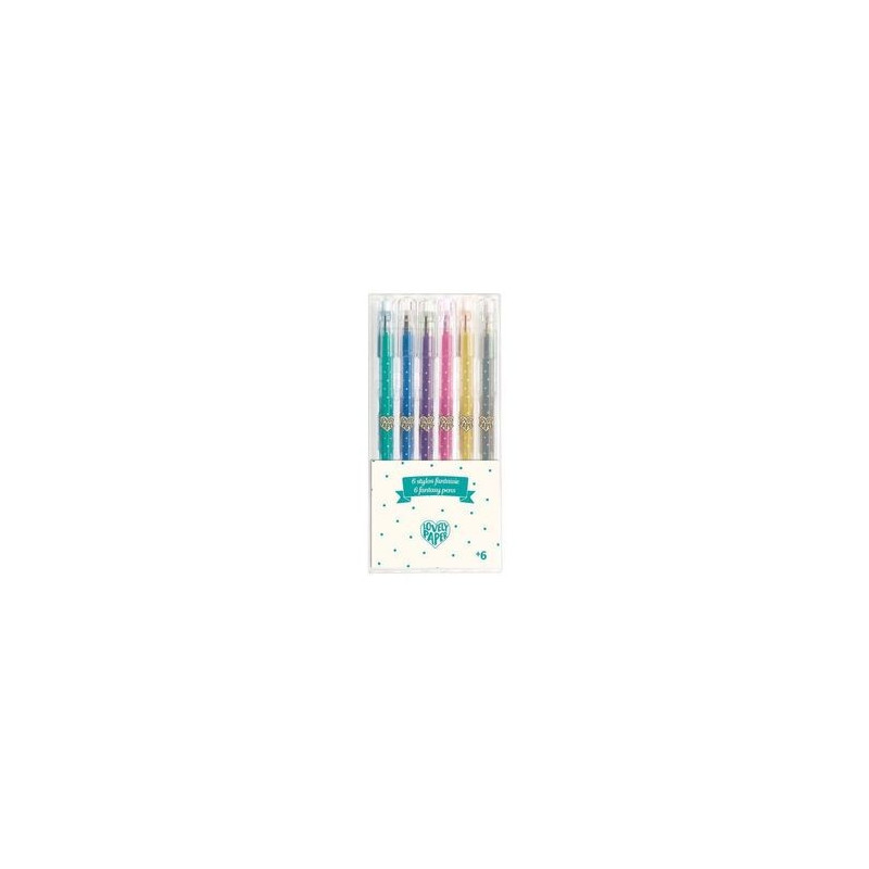 6 BOLIGRAFOS DE GEL CON PURPURINA